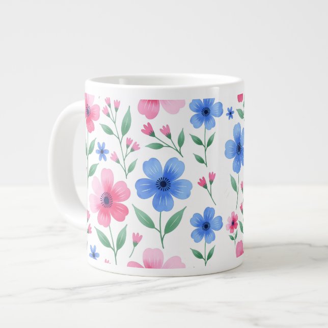 Caneca De Café Grande  Rosewater Bloom Delight (Frente Esquerda)