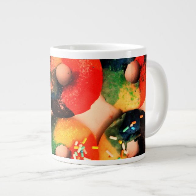 Caneca De Café Grande Rosquinhas arco-íris (Frente Esquerda)