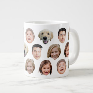 Caneca De Café Grande Rosto Personalizado Família Bebê Crianças 5 Fotos