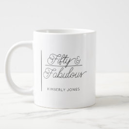 Caneca De Café Grande Roteiro Moderno Cinquenta e Fabuloso Aniversário d