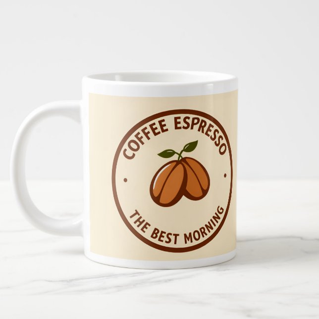 Caneca De Café Grande Rótulo de Café Espresso com Design Temático Matina (Esquerda)