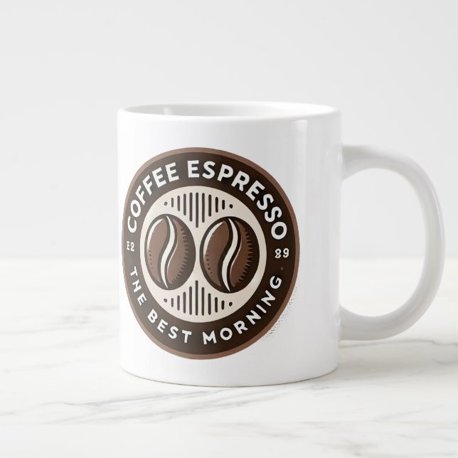 Caneca De Café Grande Rótulo de Café Espresso com Design Temático Matina (Direita)