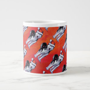 Caneca De Café Grande Rouco em Santa Hat em Vermelho