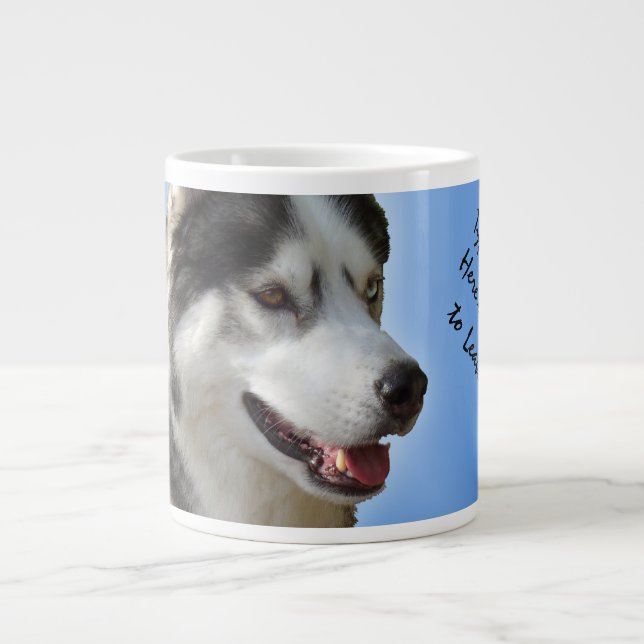 Caneca De Café Grande Rouco Jumbo Mug Siberian Husky Cup Personalizado (Frente)