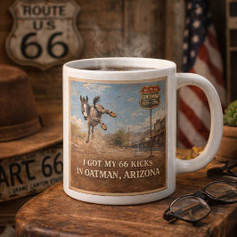 Caneca De Café Grande Route 66 Centennial Oatman Donkey Artwork