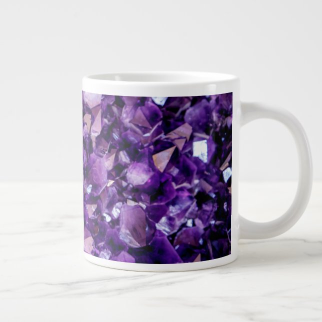Caneca De Café Grande Roxo Ametyst Crystal Geode Gemstone fevereiro (Direita)