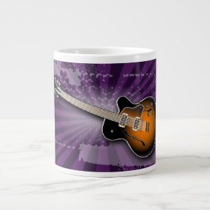 Caneca De Café Grande Roxo Grunge Burst Guitar Specialty Mug