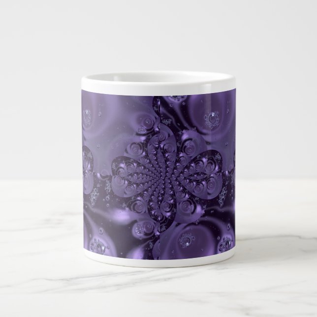 Caneca De Café Grande Roxo Líquido Roxo Elegante (Frente)
