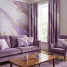 Roxo Suave Splash Dourado Aquarela Elegante