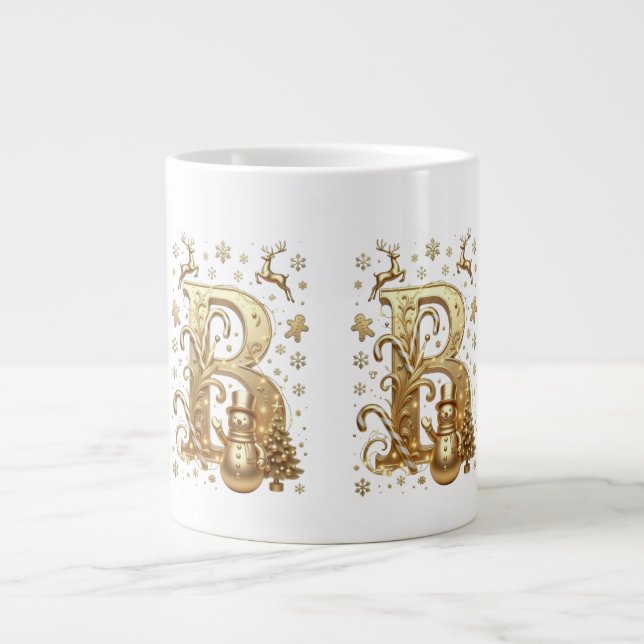 Caneca De Café Grande Royal Gold B Luxury Snowman Jumbo Mug (Frente)