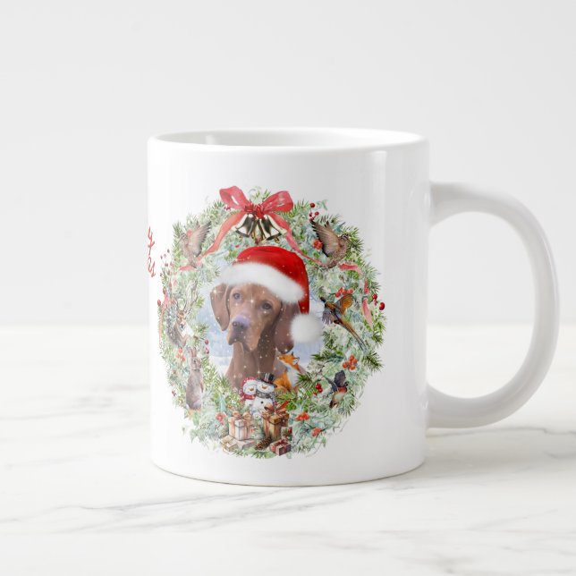 Caneca De Café Grande Rua de Natal de Vizsla Húngara (Direita)