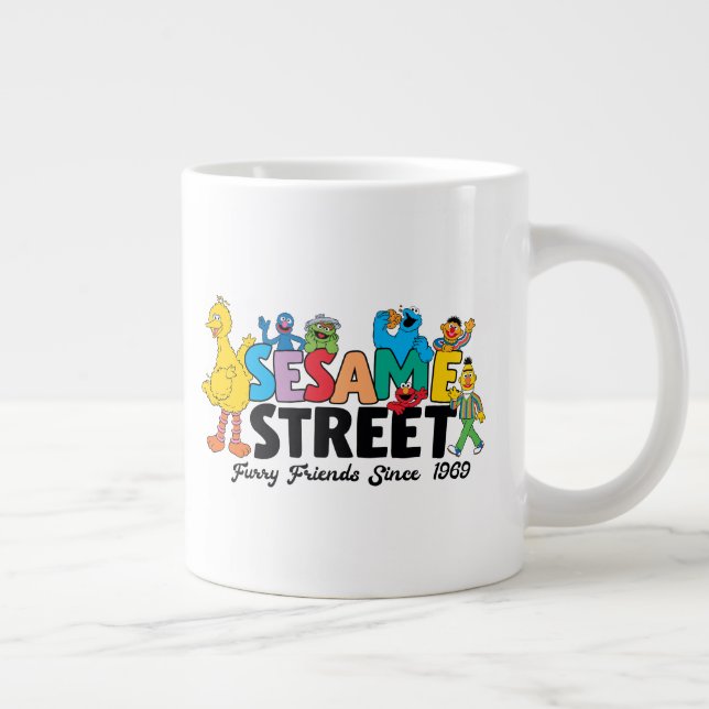 Caneca De Café Grande Rua Sésamo | Amigos Peludos Desde 1969 (Direita)