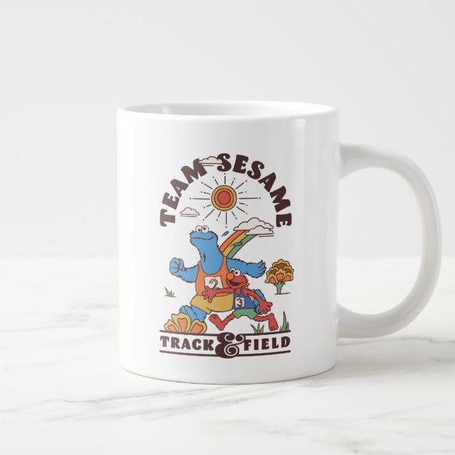 Caneca De Café Grande Rua Sésamo | Faixa de Sésamo de Equipe e Campo (Direita)