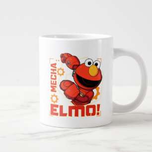 Caneca De Café Grande Rua Sésamo   Mecha Builders Elmo Design