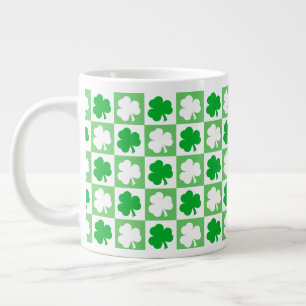 Caneca De Café Grande Ruas de Shamrocks Brancos e Verdes Dançam Pats Ir