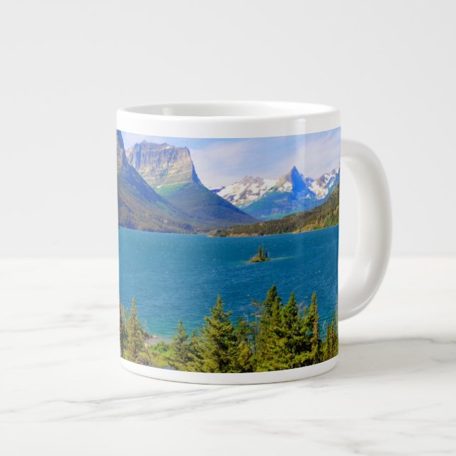 Caneca De Café Grande Ruas. Mary Lake, Glacier National Park, Montana (Frente Esquerda)
