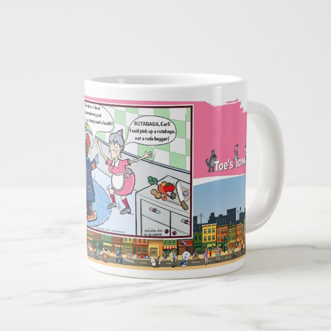 Caneca De Café Grande Rude Beggar | Literal Wordplay Humor (Frente Esquerda)