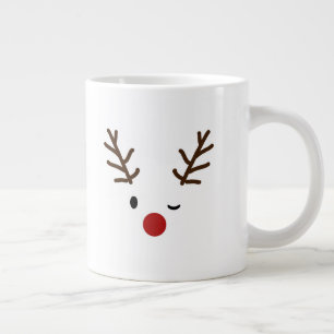 Caneca De Café Grande Rudolf O Natal Da Raindeer Vermelha