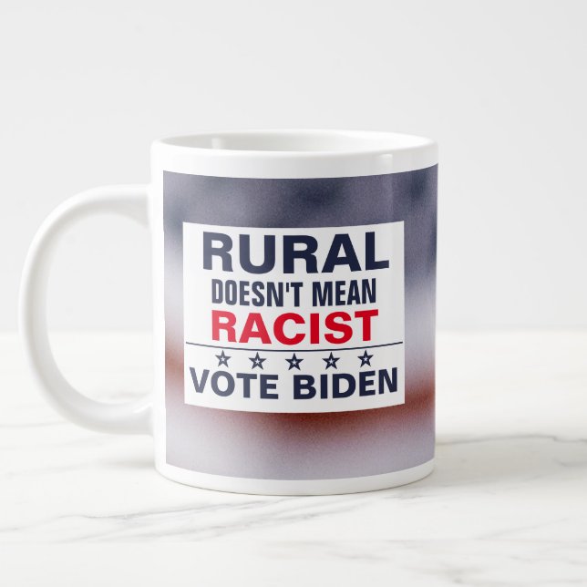 Caneca De Café Grande Rurais Anti-Racismo Pro-Kamala Harris Votação Blue (Esquerda)