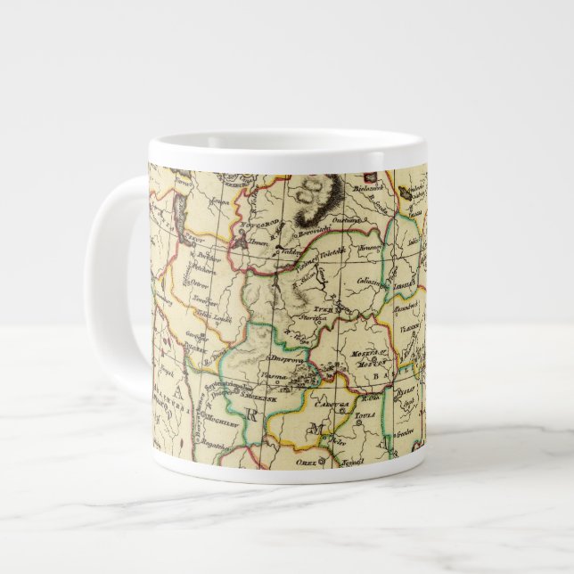 Caneca De Café Grande Rússia na Europa com limites delineados (Frente Esquerda)