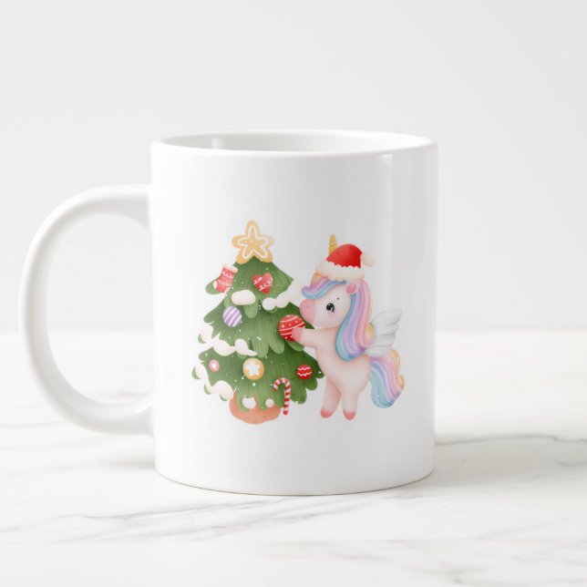 Caneca De Café Grande Rustic Christmas Mug – Cozy Holiday Hot Chocolate  (Esquerda)