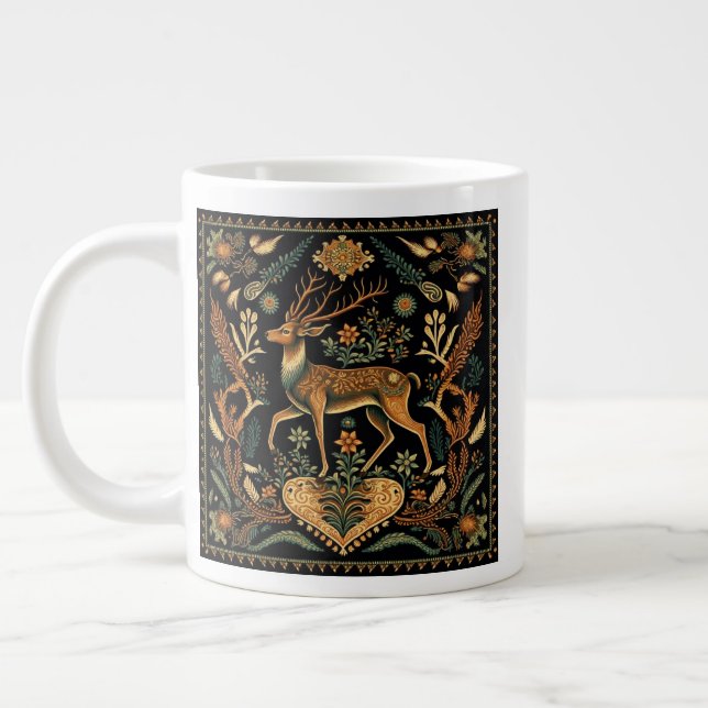 Caneca De Café Grande Rustic Wilderness Deer (Esquerda)