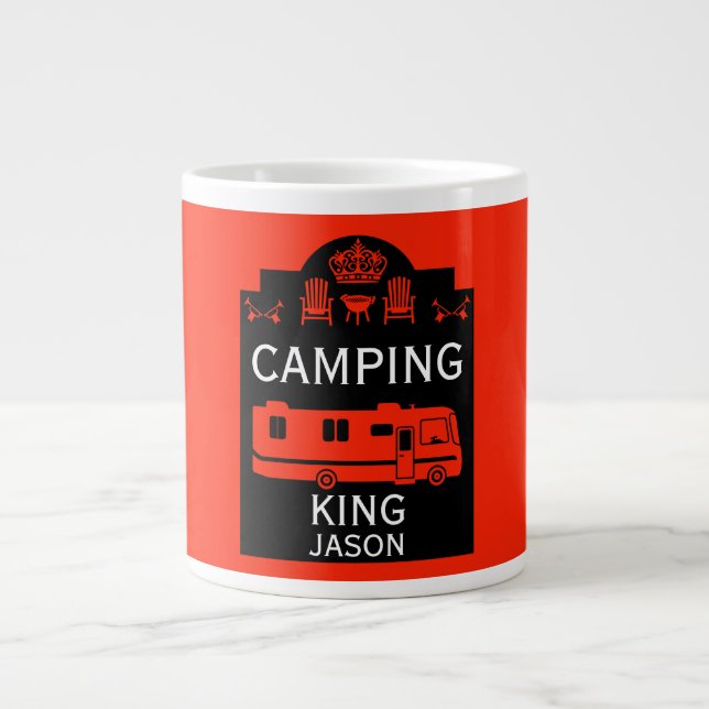 Caneca De Café Grande RV Camping King EUA (Frente)