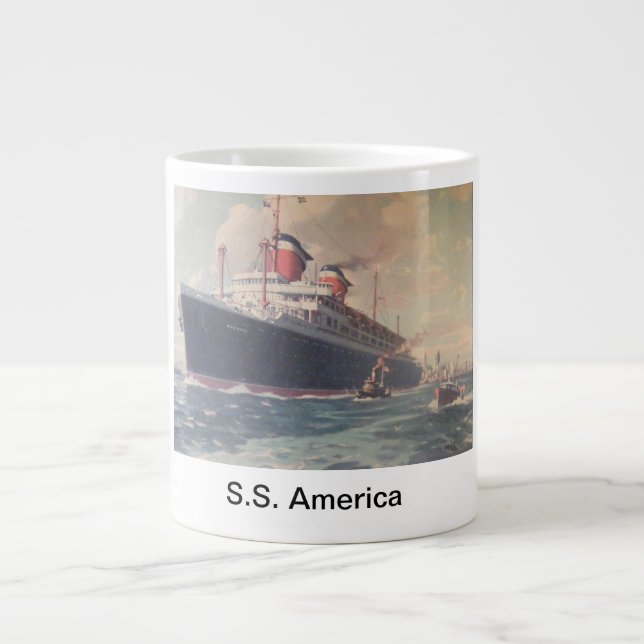 Caneca De Café Grande S.S. América 1940" (Frente)