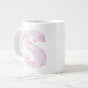 Caneca De Café Grande S - Triângulos Poly Baixo - Cinzas Púrpura Rosa Ne