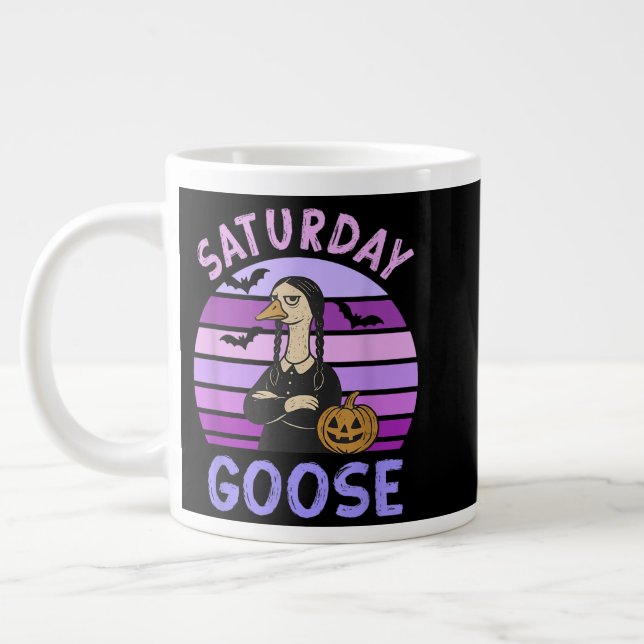 Caneca De Café Grande Sábado Goose Funny Goose Halloween (Esquerda)