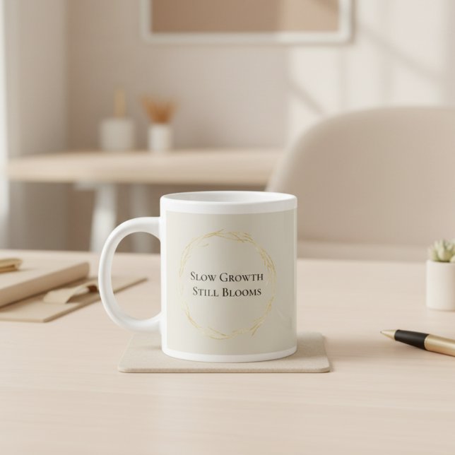 Caneca De Café Grande Sage & Gold Mindful Coffee Mug (Criador carregado)