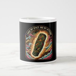 Caneca De Café Grande Sage Meu Espaço e Minha Atitude Defumação Purifica