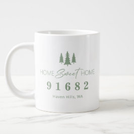 Caneca De Café Grande Sage White Home Sweet Home Personalizado CEP
