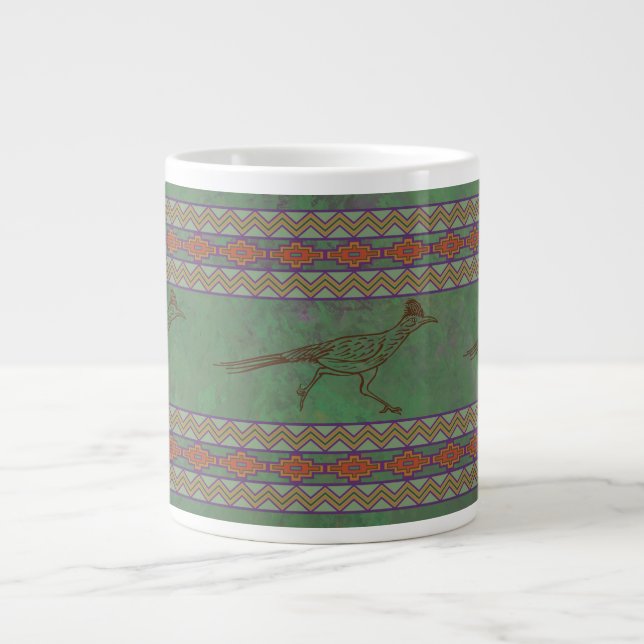 Caneca De Café Grande Sagebrush Green - Roadrunner do Sudoeste (Frente)