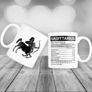 Caneca De Café Grande Sagitário Sinal Zodiac com Fatos Nutricionais,