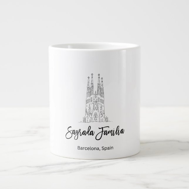 Caneca De Café Grande Sagrada Familia Café da Espanha de Barcelona e Tea (Frente)