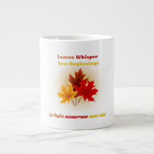 Caneca De Café Grande Saída do Sussurro - Mug de outono Bilíngue