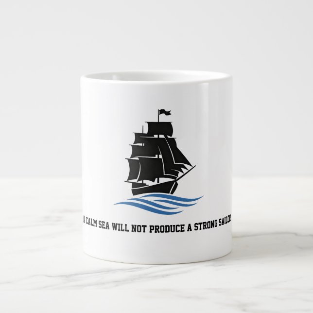 Caneca De Café Grande Sail Forward – Stay Strong, Keep Moving Motivation (Frente)