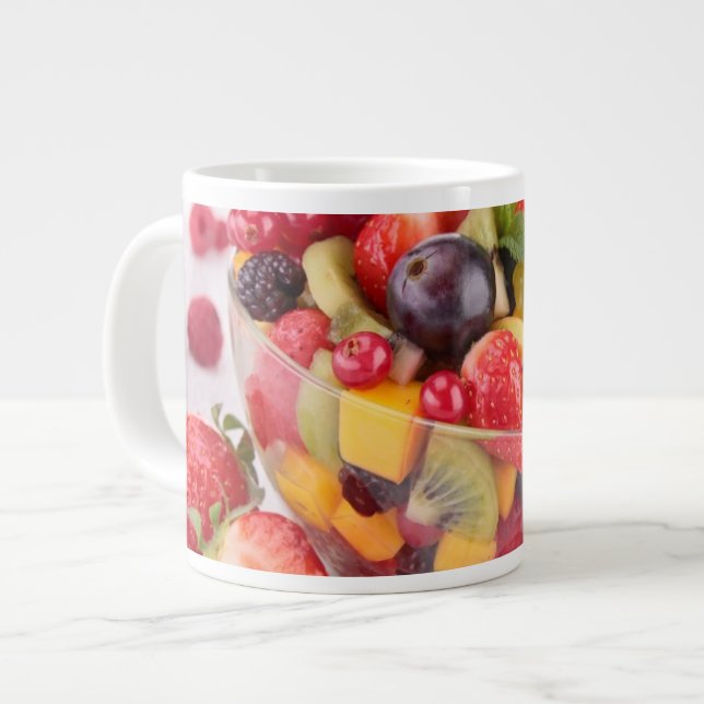 Caneca De Café Grande Salada de fruta fresca (Frente Esquerda)