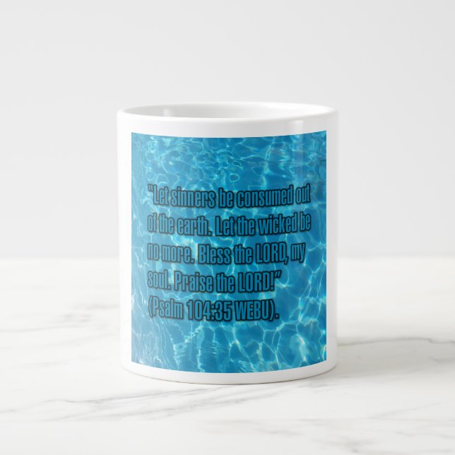 Caneca De Café Grande Salmo 104:35 WEBU Mug (Frente)