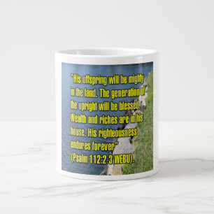 Caneca De Café Grande Salmo 112:2-3 WEBU Mug