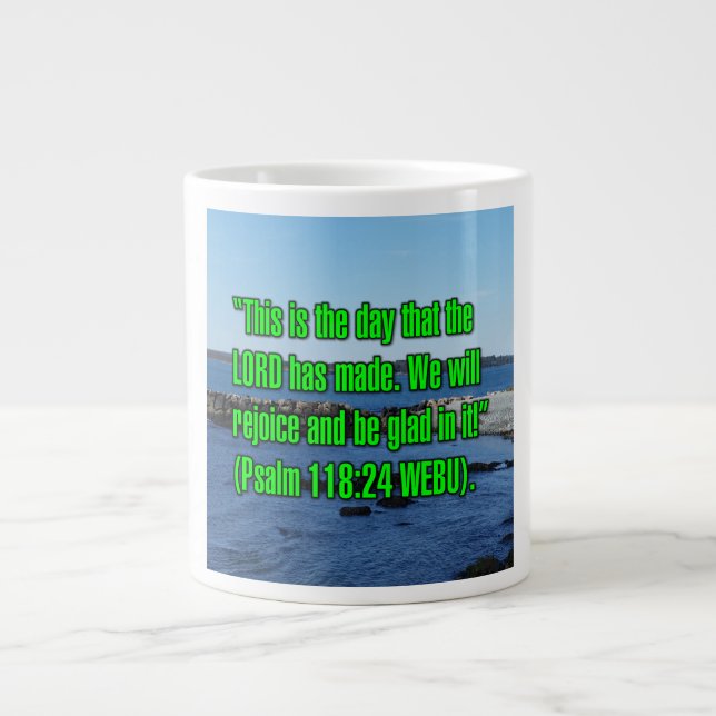 Caneca De Café Grande Salmo 118:24 WEBU Mug (Frente)