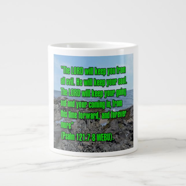 Caneca De Café Grande Salmo 121:7-8 WEBU Mug (Frente)