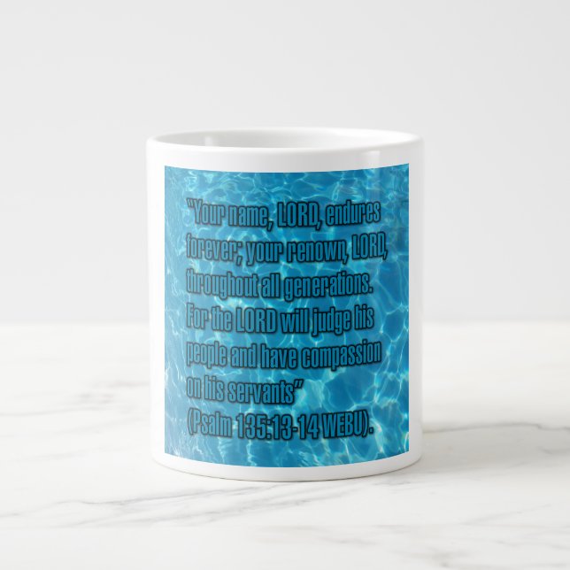 Caneca De Café Grande Salmo 135:13-14 WEBU Mug (Frente)