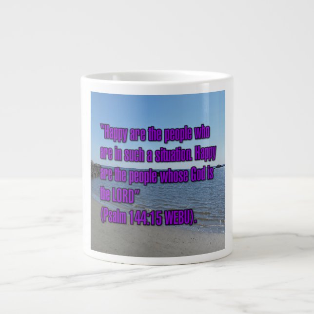 Caneca De Café Grande Salmo 144:15 WEBU Mug (Frente)