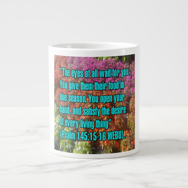 Caneca De Café Grande Salmo 145:15-16 WEBU Mug (Frente)