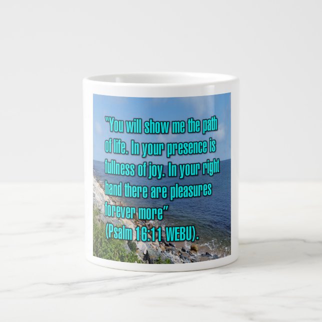 Caneca De Café Grande Salmo 16:11 WEBU Mug (Frente)