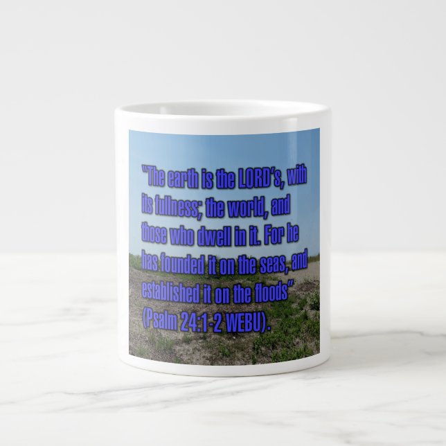 Caneca De Café Grande Salmo 24:1-2 WEBU Mug (Frente)