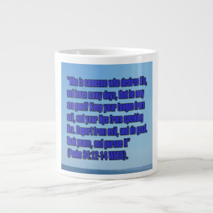 Caneca De Café Grande Salmo 34:12-14 WEBU Mug