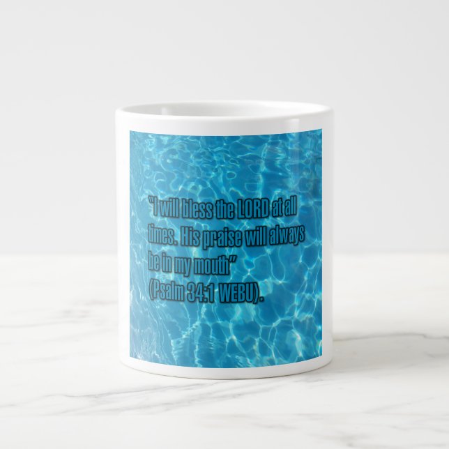 Caneca De Café Grande Salmo 34:1 WEBU Mug (Frente)